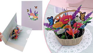3D Butterfly Flower Bouquet Paper Greetings Card