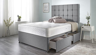 Divan Bed with Mattress Options - 8 Sizes & Optional Drawers