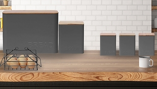 Rectangle Kitchen Storage Set - 5 Containers & An Egg Basket 