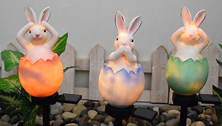 Solar Powered Rabbit Garden Decorations - 3 Colours