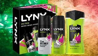 Lynx Epic Fresh 3-Piece Gift Set for Him - 1, 2, 3 or 4-Pack 