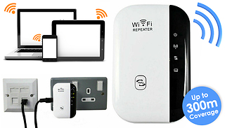 Plug-In Wi-Fi Booster - Up to 300m Coverage!