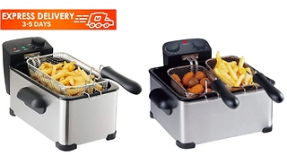 Single or Double Basket Electric Deep Fat Fryer - 3L or 5L!