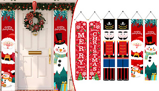 Set of 2 Christmas Hanging Door Banners - 3 Designs