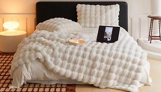 Plush Faux Fur Blanket - 5 Colours, 3 Sizes