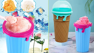 DIY Slushy Maker Silicone Cup with Spoon - 2 Colours