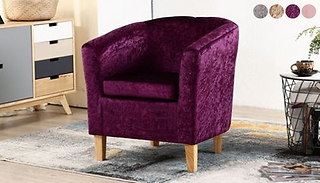 Crushed Velvet Tub Chair - 4 Colours