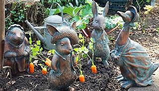 1 or 4 Peter Rabbit Inspired Garden Statues - 4 Designs