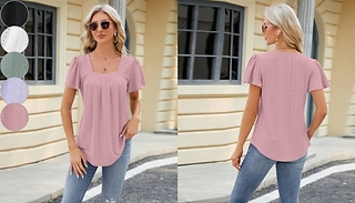 Square Neck Short Sleeve Shirt - 5 Colours, 5 Sizes