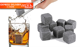 9-Piece Whisky Rocks Cooling Granite Ice Cubes Set