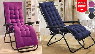 1 or 2-Pack of Sun Lounger Cushion Pad for Garden Recliner Chairs - 5 ...