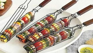 1, 2, or 3x Non-Stick Skewer Baskets for BBQs