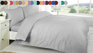 Duvet Cover With Pillowcase Bedding Set - 4 Sizes & 22 Colours