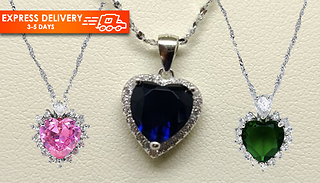 Jewel Created Diamond Cluster Pendant Necklace - 3 Options