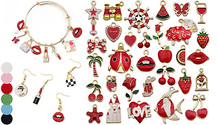 31-Pack of Assorted Jewellery-Making Enamel Charms & Pendants - 6 Colo ...