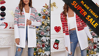 Longline Loose Christmas Cardigan - 5 Colours & 5 Sizes