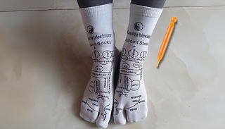 Pair of Reflexology Socks with Massage Stick - Men's or Women's