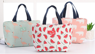 Thermal Cartoon Canvas Lunch Bag - 3 Designs