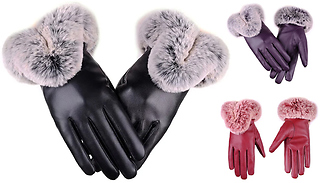 Women's Faux-Fur Lined Winter Gloves - 3 Colours