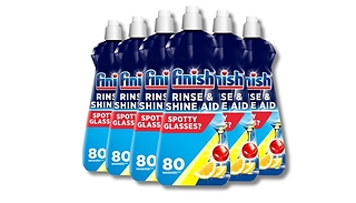 6-Pack of Finish Liquid Lemon Sparkle Dishwasher Rinse Aid 400ml