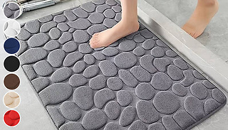 Memory Foam Cobble-Textured Bath Mat - 7 Colours & 3 Sizes