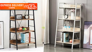 Urban Metal Frame 4-Tier Ladder Bookcase - 2 Designs