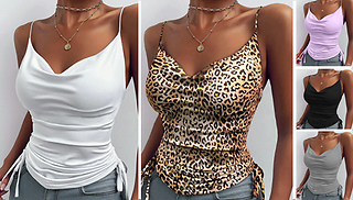 Thin Ruching Camisole Tank Top - 5 Colours & 4 Sizes