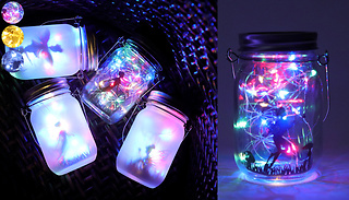 Solar LED Fairy Jar Hanging Garden Lamp - 6 Options