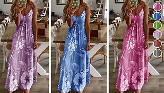Floral Summer Boho Maxi Dress - 4 Sizes & 6 Colours
