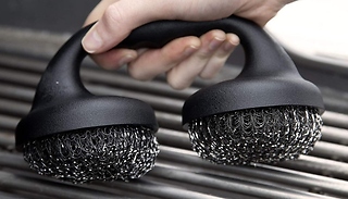 Double Pad Scraper BBQ Grill Brush