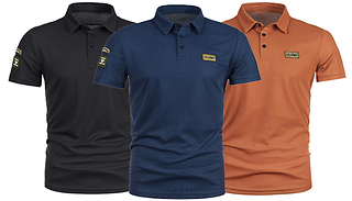 Short Sleeve US. Army-Style Casual Polo Shirt - 3 Colours & 4 Sizes