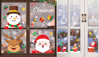 Christmas Scene PVC Window Sticker Set - 8 Designs