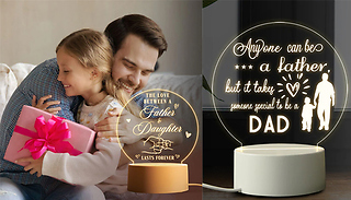 'To Dad' Message LED Acrylic Night Light - 5 Styles