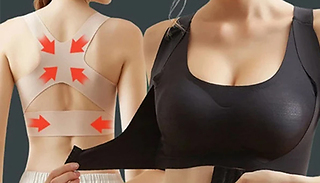1 or 2 Posture-Correcting Padded Sports Bras - 2 Colours & 5 Sizes