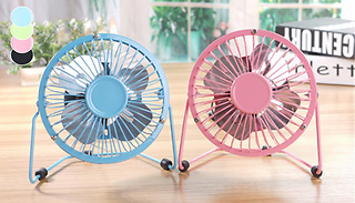 Mini Adjustable USB-Powered Desk Fan - 4 Colours