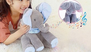 Peek-a-Boo Singing Plush Elephant Toy - 3 Options