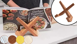 Wooden Cookbook Stand Holder - 4 Colours 