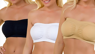 3-Pack of Bandeau Bras - 4 Sizes