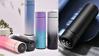 Stainless Steel Smart Flask With LCD Display - 11 Colours