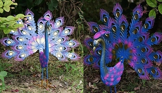 Metal Peacock Statue - 2 Sizes