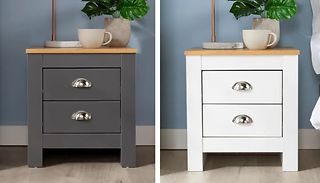 2-Drawer Bedside Table - 2 Colours