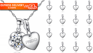 Swarovski Crystals Engraved Pendant Necklace- 16 Options