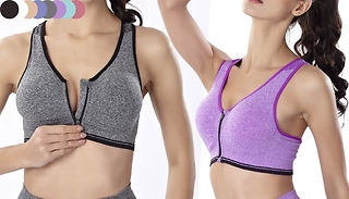 1, 2 or 3 Zip-Up Comfort Bras - 8 Colours & 6 Sizes