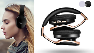 Bluetooth Wireless Foldable Headphones With Microphone - 2 Colours