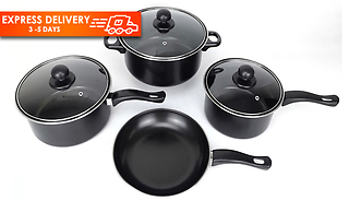 7-Piece Black Non-Stick Pan Cookware Set