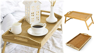 Bamboo Food Serving Tray with Handles