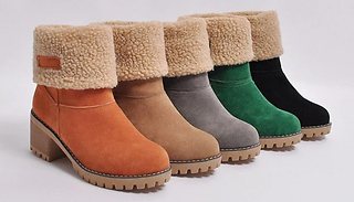 Women's Heeled Winter Ankle Boots - 5 Colours & 7 Sizes