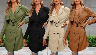 Double Breasted Trench Coat - 4 Colours, 4 Sizes