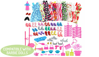 Doll Dresses, Shoes & Jewellery Accessories 88 Piece Set