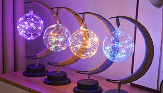 LED Woven Half-Moon Table Lamp - 4 Designs & 4 Light Colours